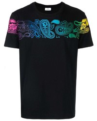 T-shirt girocollo con stampa cachemire nera di Etro
