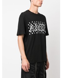 T-shirt girocollo con stampa cachemire nera di Amiri