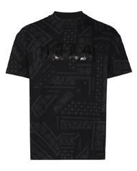 T-shirt girocollo con stampa cachemire nera di Palm Angels