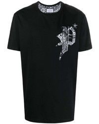 T-shirt girocollo con stampa cachemire nera di Philipp Plein