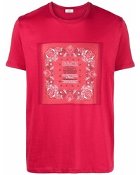T-shirt girocollo con stampa cachemire rossa di Etro