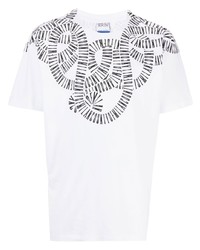 T-shirt girocollo con stampa serpente bianca di Marcelo Burlon County of Milan