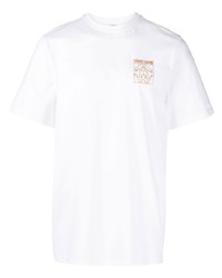 T-shirt girocollo con stampa serpente bianca di Roberto Cavalli
