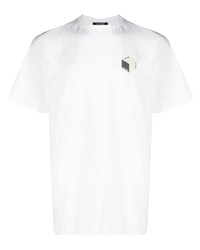 T-shirt girocollo con stampa serpente bianca di Roberto Cavalli