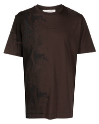 T-shirt girocollo con stampa serpente marrone scuro di 1017 Alyx 9Sm