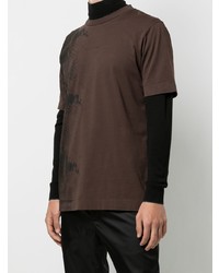 T-shirt girocollo con stampa serpente marrone scuro di 1017 Alyx 9Sm