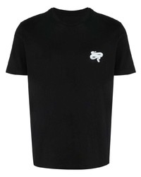 T-shirt girocollo con stampa serpente nera di Les Hommes