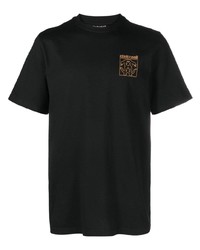 T-shirt girocollo con stampa serpente nera di Roberto Cavalli