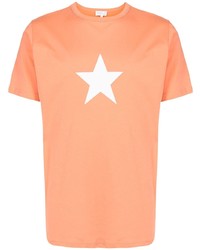 T-shirt girocollo con stelle arancione di agnès b.