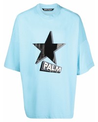 T-shirt girocollo con stelle azzurra di Palm Angels
