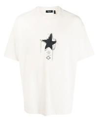 T-shirt girocollo con stelle beige