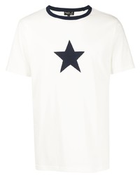 T-shirt girocollo con stelle bianca e nera di agnès b.