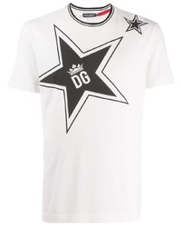 T-shirt girocollo con stelle bianca e nera di Dolce & Gabbana