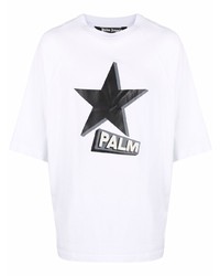 T-shirt girocollo con stelle bianca e nera di Palm Angels