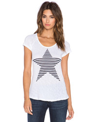 T-shirt girocollo con stelle bianca