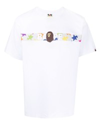 T-shirt girocollo con stelle bianca di A Bathing Ape