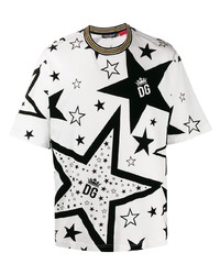 T-shirt girocollo con stelle bianca di Dolce & Gabbana