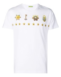 T-shirt girocollo con stelle bianca di VERSACE JEANS COUTURE