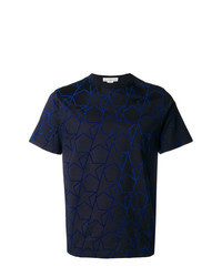 T-shirt girocollo con stelle blu scuro