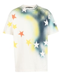 T-shirt girocollo con stelle gialla di Palm Angels