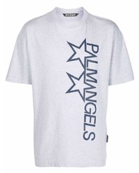 T-shirt girocollo con stelle grigia di Palm Angels