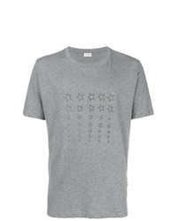 T-shirt girocollo con stelle grigia di Saint Laurent