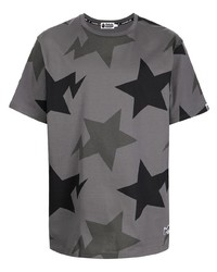 T-shirt girocollo con stelle grigio scuro di A Bathing Ape