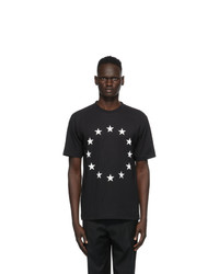 T-shirt girocollo con stelle nera e bianca