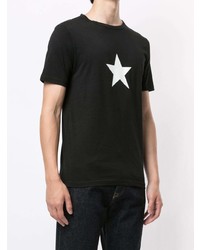 T-shirt girocollo con stelle nera e bianca di agnès b.