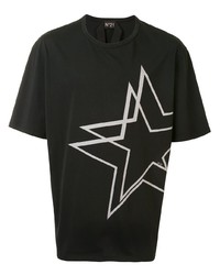 T-shirt girocollo con stelle nera e bianca di N°21