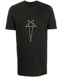 T-shirt girocollo con stelle nera e bianca di Rick Owens DRKSHDW