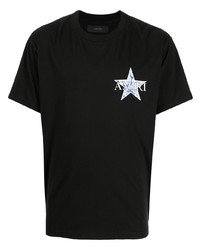 T-shirt girocollo con stelle nera di Amiri