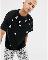 T-shirt girocollo con stelle nera di ASOS DESIGN