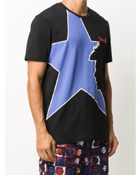T-shirt girocollo con stelle nera di Frankie Morello