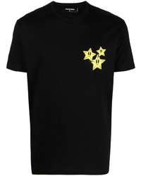 T-shirt girocollo con stelle nera di DSQUARED2