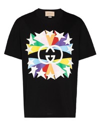 T-shirt girocollo con stelle nera di Gucci