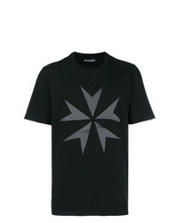T-shirt girocollo con stelle nera di Neil Barrett