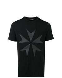 T-shirt girocollo con stelle nera di Neil Barrett