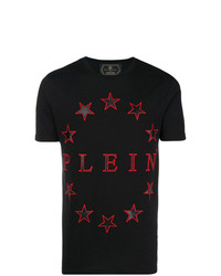 T-shirt girocollo con stelle nera di Philipp Plein