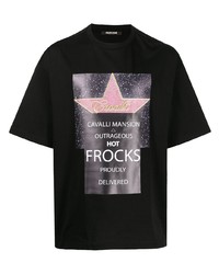 T-shirt girocollo con stelle nera di Roberto Cavalli