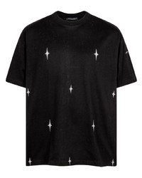 T-shirt girocollo con stelle nera di Stampd