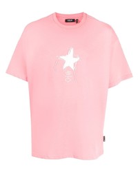 T-shirt girocollo con stelle rosa di FIVE CM