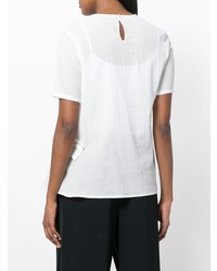 T-shirt girocollo con volant bianca di Fabiana Filippi