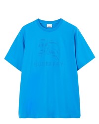 T-shirt girocollo decorata azzurra di Burberry