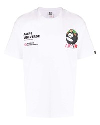 T-shirt girocollo decorata bianca di AAPE BY A BATHING APE