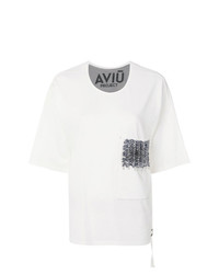 T-shirt girocollo decorata bianca di Aviu