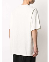T-shirt girocollo decorata bianca di Raf Simons