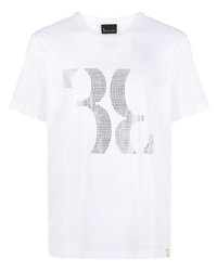 T-shirt girocollo decorata bianca di Billionaire