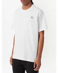 T-shirt girocollo decorata bianca di Burberry