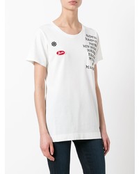 T-shirt girocollo decorata bianca di Mr & Mrs Italy